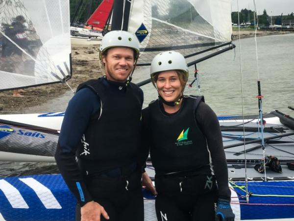 Nathan and Haylee Outteridge have joined forces in the Nacra 17. PHOTO Beau Outteridge